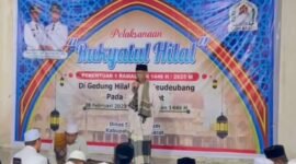 Pengumuman hasil rukyatul hilal yang dilaksanakan oleh ulama dayah aceh barat di suak geudebang.