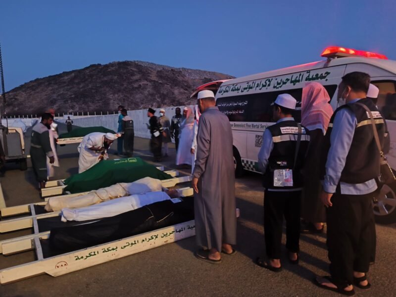Salah seorang jenazah jamaah haji Aceh saat hendak dilakukan proses pemakaman, di Arab Saudi, Sabtu (31/5/2025). Foto Kemenag Aceh