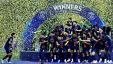 Perayaan Juara UCL 2024/2025. Foto REUTERS/Peter Cziborra