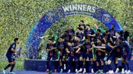 Perayaan Juara UCL 2024/2025. Foto REUTERS/Peter Cziborra