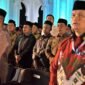 Bupati Aceh Jaya, Safwandi (tengah) saat menghadiri pembukaan MTQ Provinsi Aceh ke 37 di Pidie Jaya